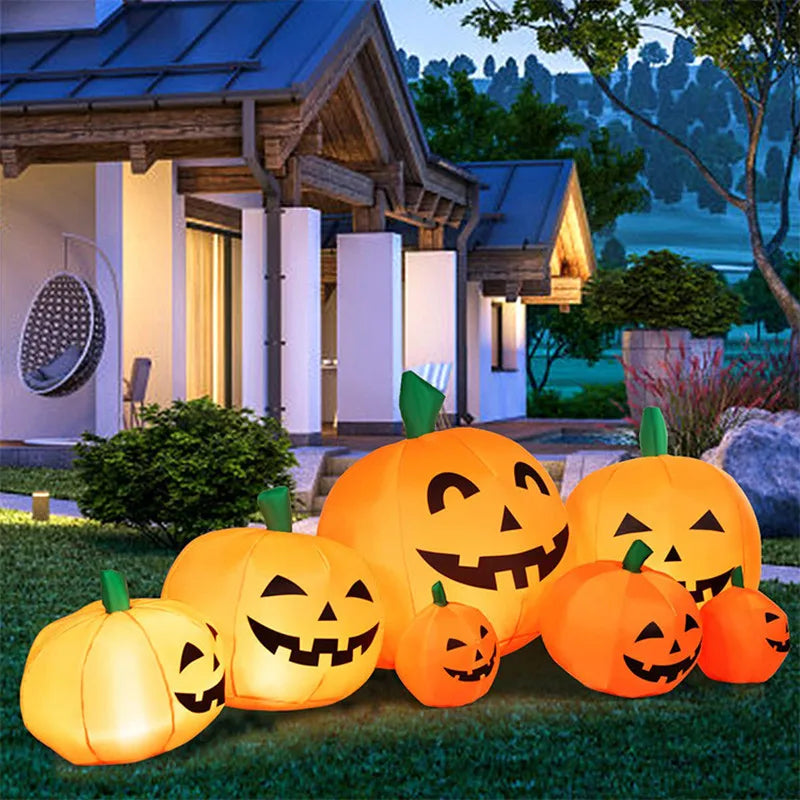 230cm 7pcs Inflatable Halloween Pumpkin Outdoor Garden Decoration Blowing Up Toys with LED Lights Christmas Gift Halloween Decor