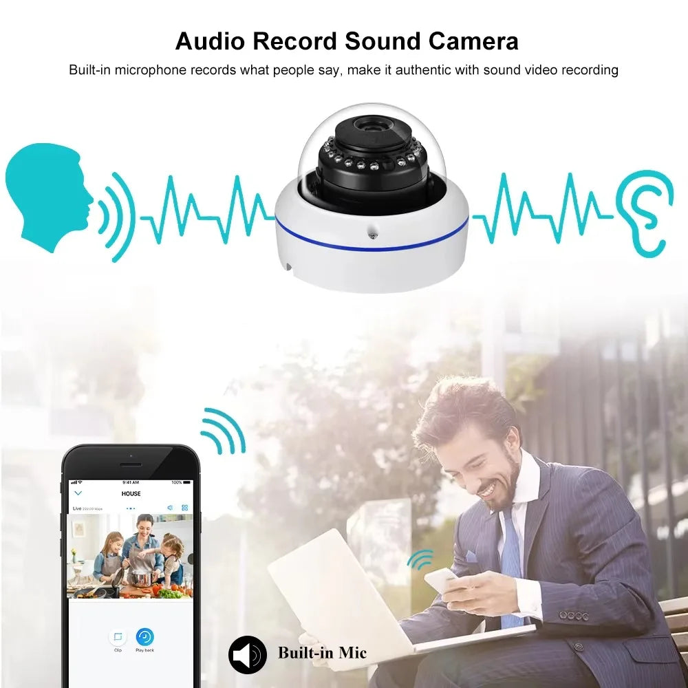 Gadinan 1.7mm Wide Angle Outdoors 4K IP Camera Face Detection POE 8MP CCTV 150 Degrees Fisheye Security Video Surveillance XMEye
