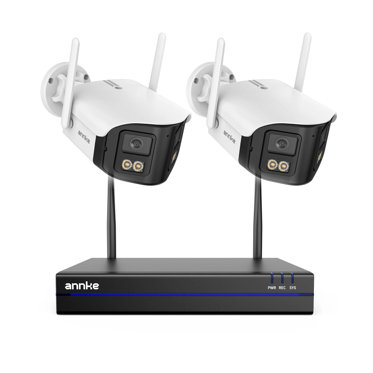 ANNKE 4MP Wireless Security System 16CH NVR 2/4/6/8PCS 4MP Wifi security camera Two Way Audio 170° Dual Lens poe cameras outdoor