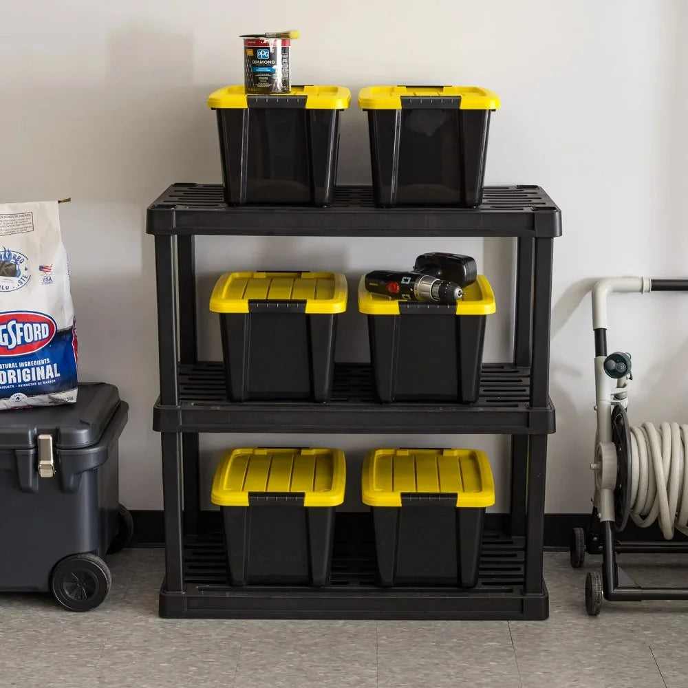 IRIS 20 Qt. Plastic Storage Bins with Lids, Stackable Storage Containers, Totes, 6 Pack