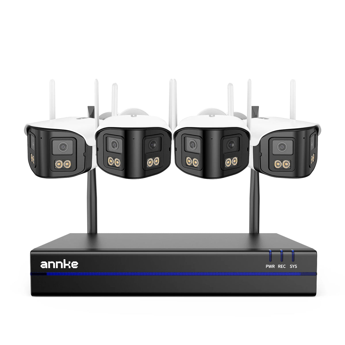 ANNKE 4MP Wireless Security System 16CH NVR 2/4/6/8PCS 4MP Wifi security camera Two Way Audio 170° Dual Lens poe cameras outdoor