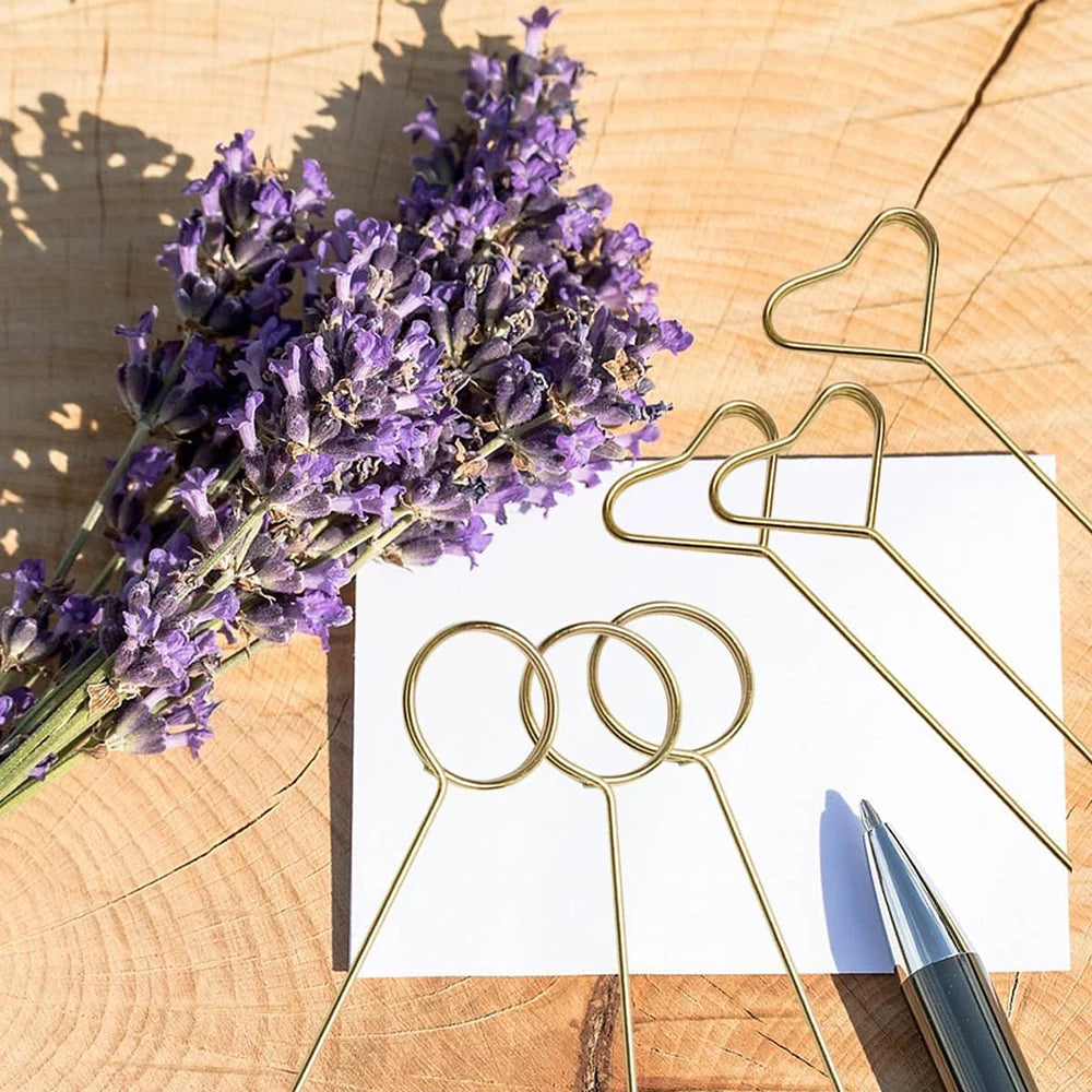 20-100Pcs Floral Card Holder Picks Metal Wire Place Card Holder Picture Holders Photo Stick Clip Floral Picks for Wedding Party