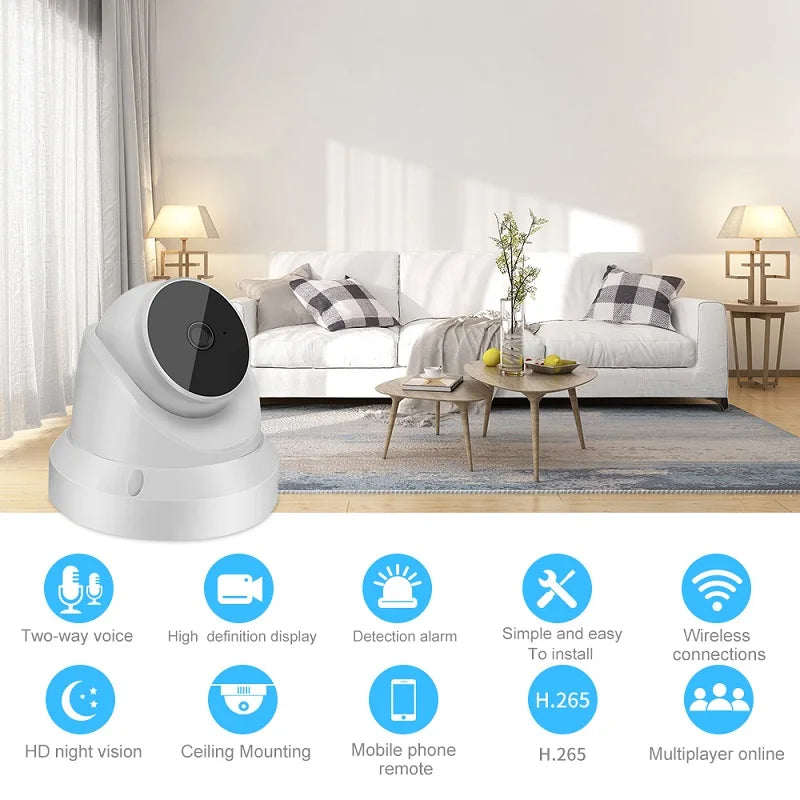 V380 Pro App 3MP WiFi Camera 10x Zoom Smart Home Security Night Vision Indoor Celling Mount CCTV Dome Camera