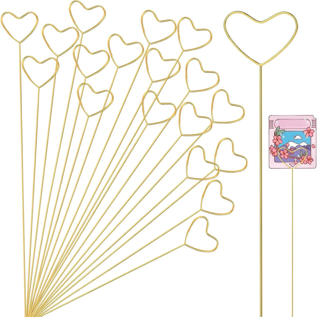 20-100Pcs Floral Card Holder Picks Metal Wire Place Card Holder Picture Holders Photo Stick Clip Floral Picks for Wedding Party