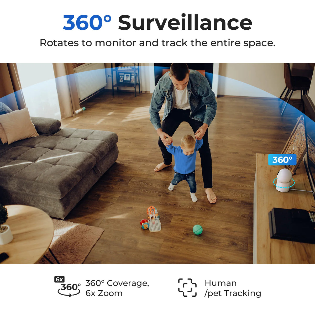 IMILAB C40 Home Security 5G WiFi Camera Indoor Cam 4K PTZ for Baby/Pet with Person Pet Track Powerful AI Detection Mihome