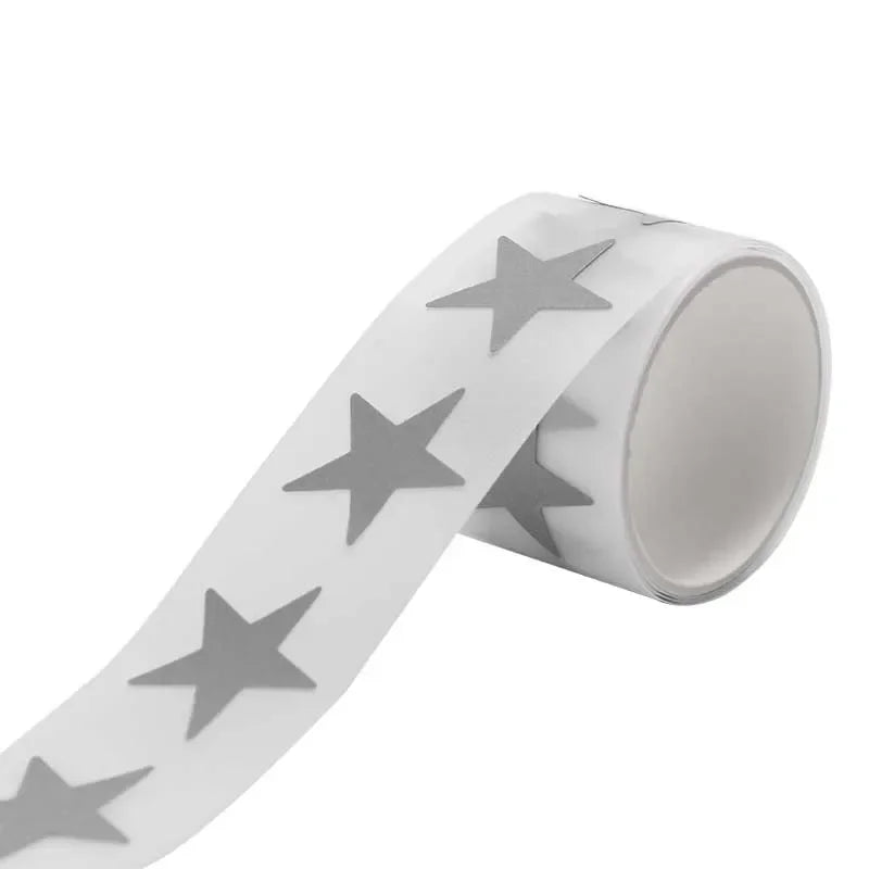 1 Roll 1Mx3cm Heart Star Reflective Tape Sticker for Clothing Iron Bagpack T-shirt Heat Glow in The Dark Reflective Sticker