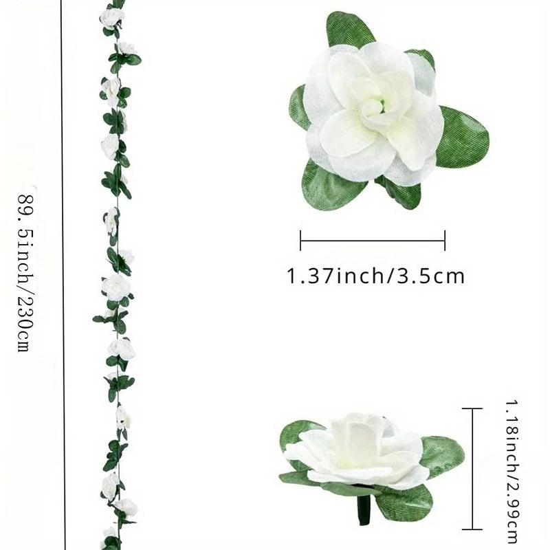 250CM Artificial Rose Flowers for Wedding Home Room Decoration Autumn Garden Outdoor Arch Christmas Rattan DIY Fake Plants Vine