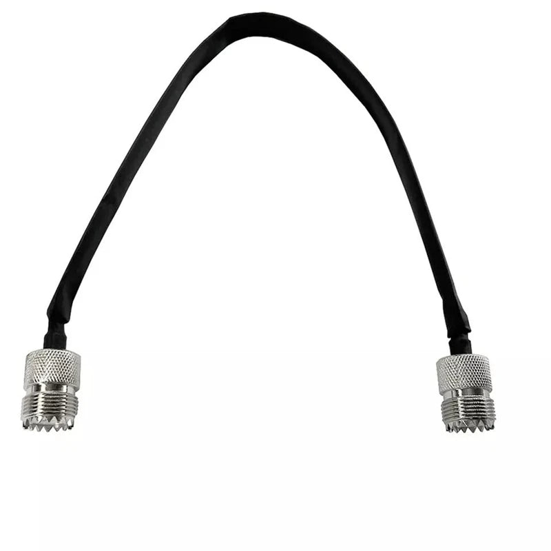 2 Pack 40Cm RF Coaxial Cable Window/Door Pass Through Flat Cable, SO239 UHF Female To UHF Female,50 Ohm