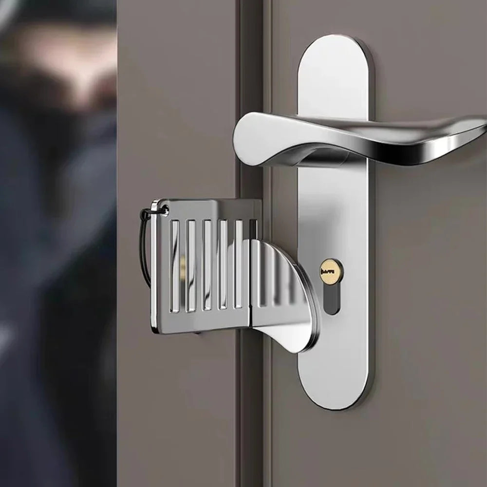 Portable Door Lock Travel Home Security Extra Lock for Additional Privacy and Safety in Room Hotel Apartment Dorm Door Stopper