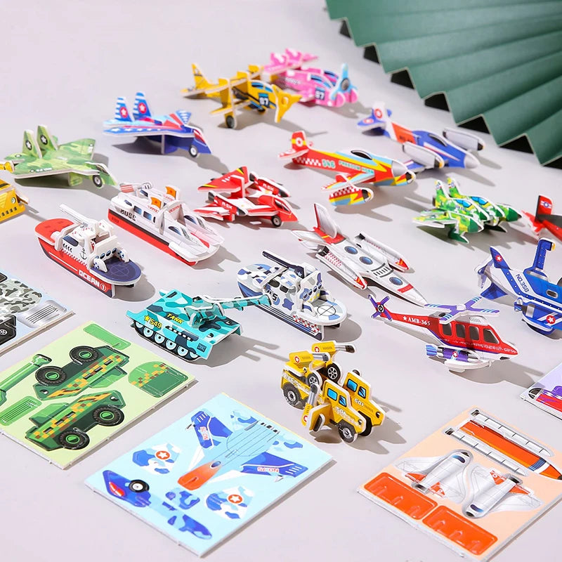 30pcs 3D Fun Mini Animal Dinosaur DIY Paper Jigsaw Puzzles for Birthday Party Favors Kindergarten Rewards Pinata Filler Gift