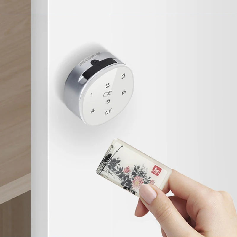 Keyless Touch Keypad Password Digital RFID IC Card Electric Cabinet Drawer Locker Clockwise Unlock