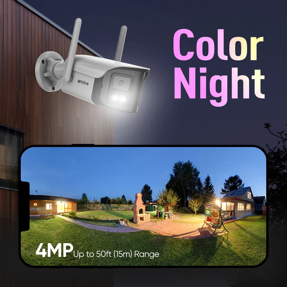 ANNKE 4MP Wireless Security System 16CH NVR 2/4/6/8PCS 4MP Wifi security camera Two Way Audio 170° Dual Lens poe cameras outdoor